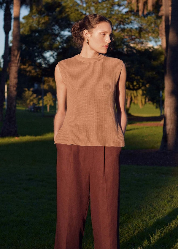 Ellis Knit Tank - Taupe
