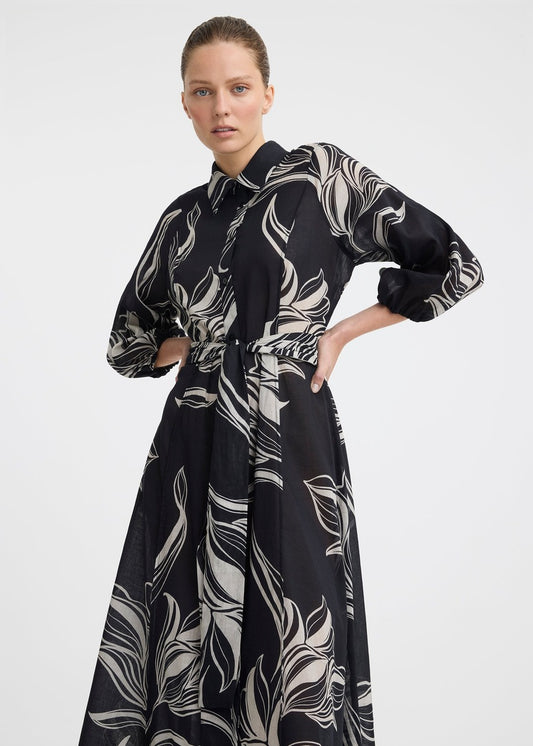 Morrison Candice Shirt Dress - Print, worn by a model, front view