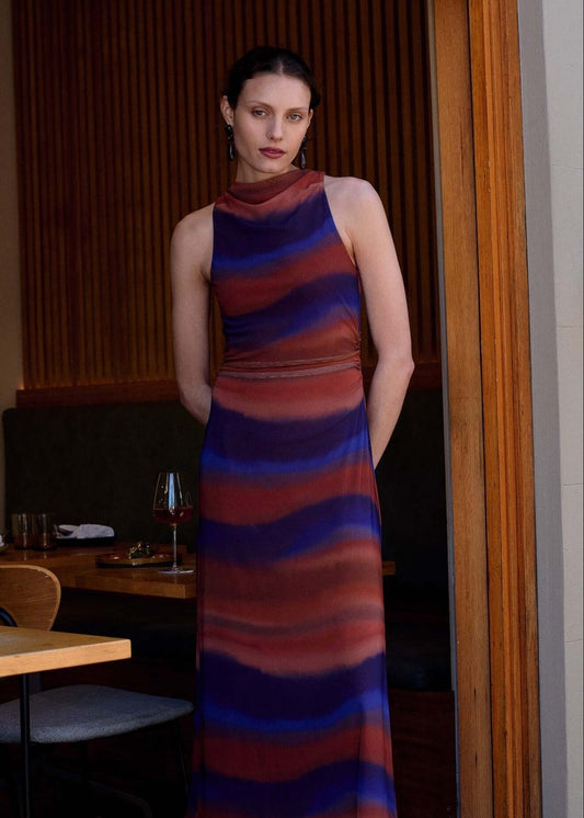 Staple the Label Vista Mesh Midi Dress - Ombre, lifestyle photo