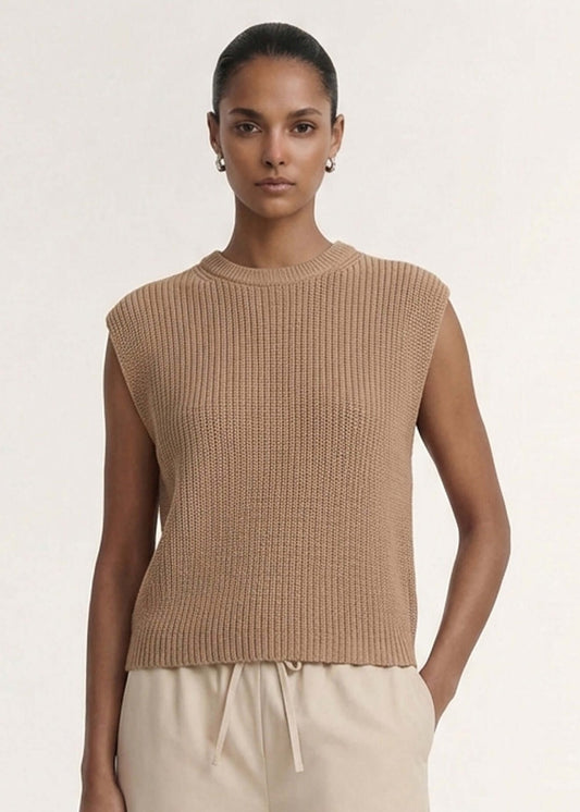Staple the Label Ellis Knit Tank - Taupe, worn by a model