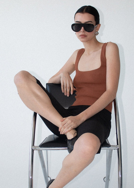 Staple the Label Loam Square Neck Tank - Copper, worn by a model