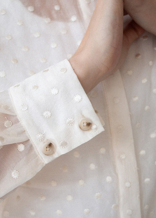 Staple the Label Etoile Oversized Shirt - Cream Spot, close-up detail