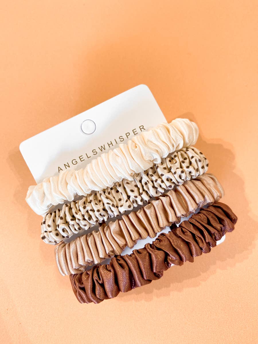 POLKA SLIM SATIN SCRUNCHIE PACK