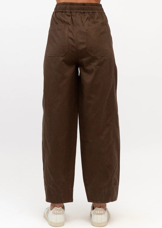 Elasticated Waist Cargo Pant - Chocolate