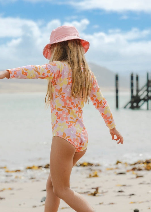Long Sleeve Swimsuit - Hibiscus Daze
