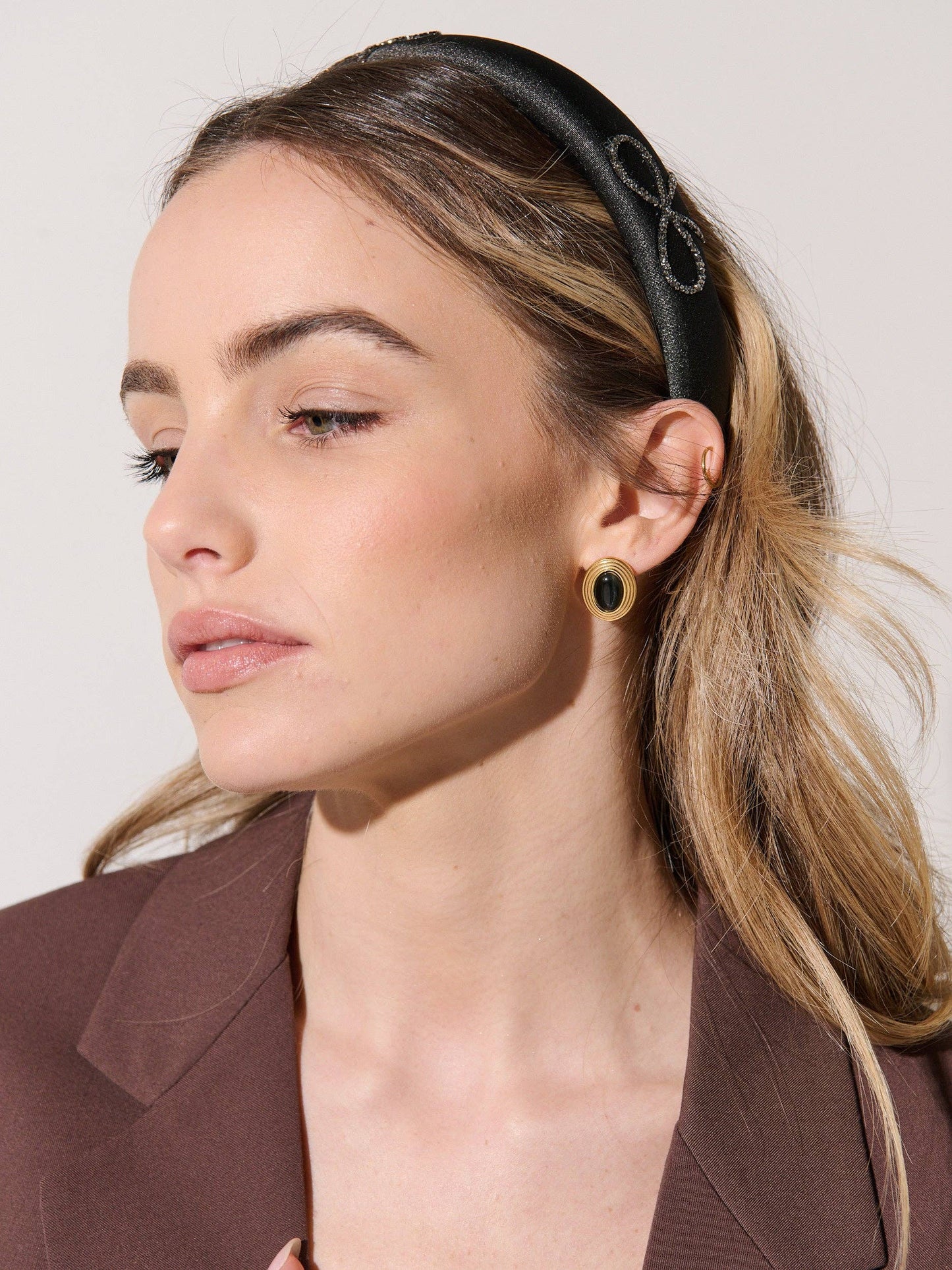 Black Diamante Bow Statement Headband