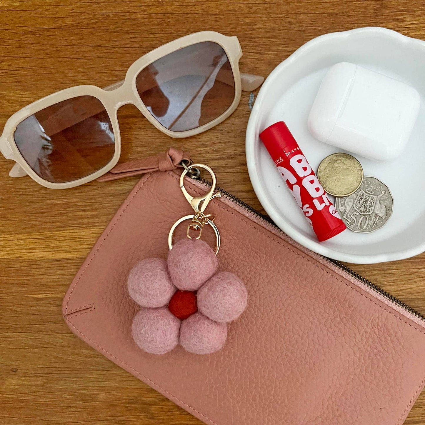 Home Dweller - Felt Flower Keychain Charm