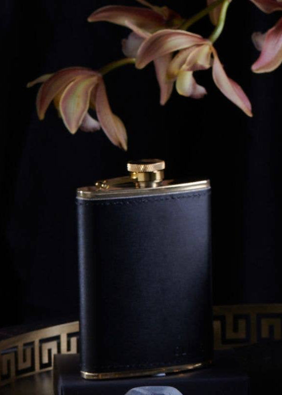 CLINQ - Brass and Leather Hip Flask