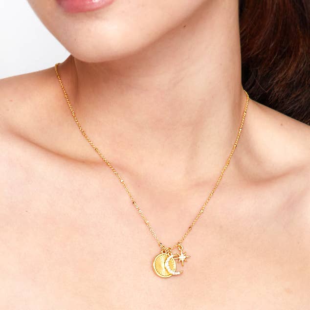 Gala 18K Gold Plated Charm Necklace