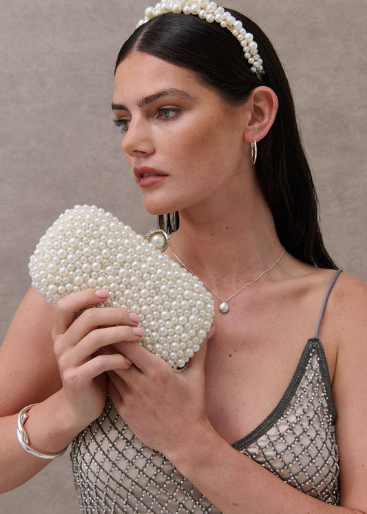 Angels Whisper Accessories - Cosmo Pearl Clutch Bag