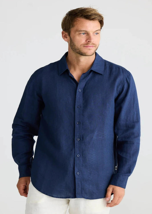 Oxford Shirt - Navy Linen