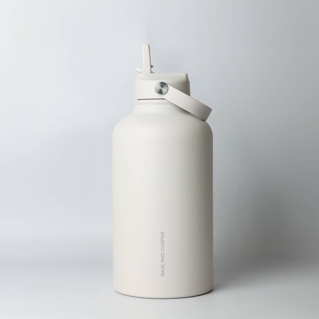 Sage & Cooper - The Sage & Cooper Insulated Drink Bottle: White / 1 Litre