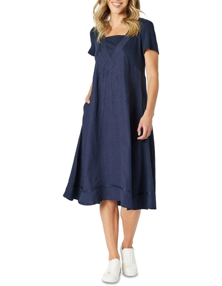 Lino Le Marais Dress - Navy