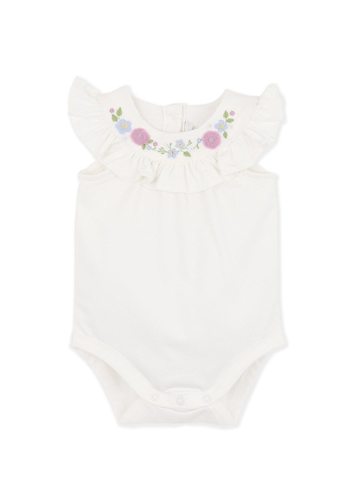Zara Frill Yoke Bodysuit - Snow