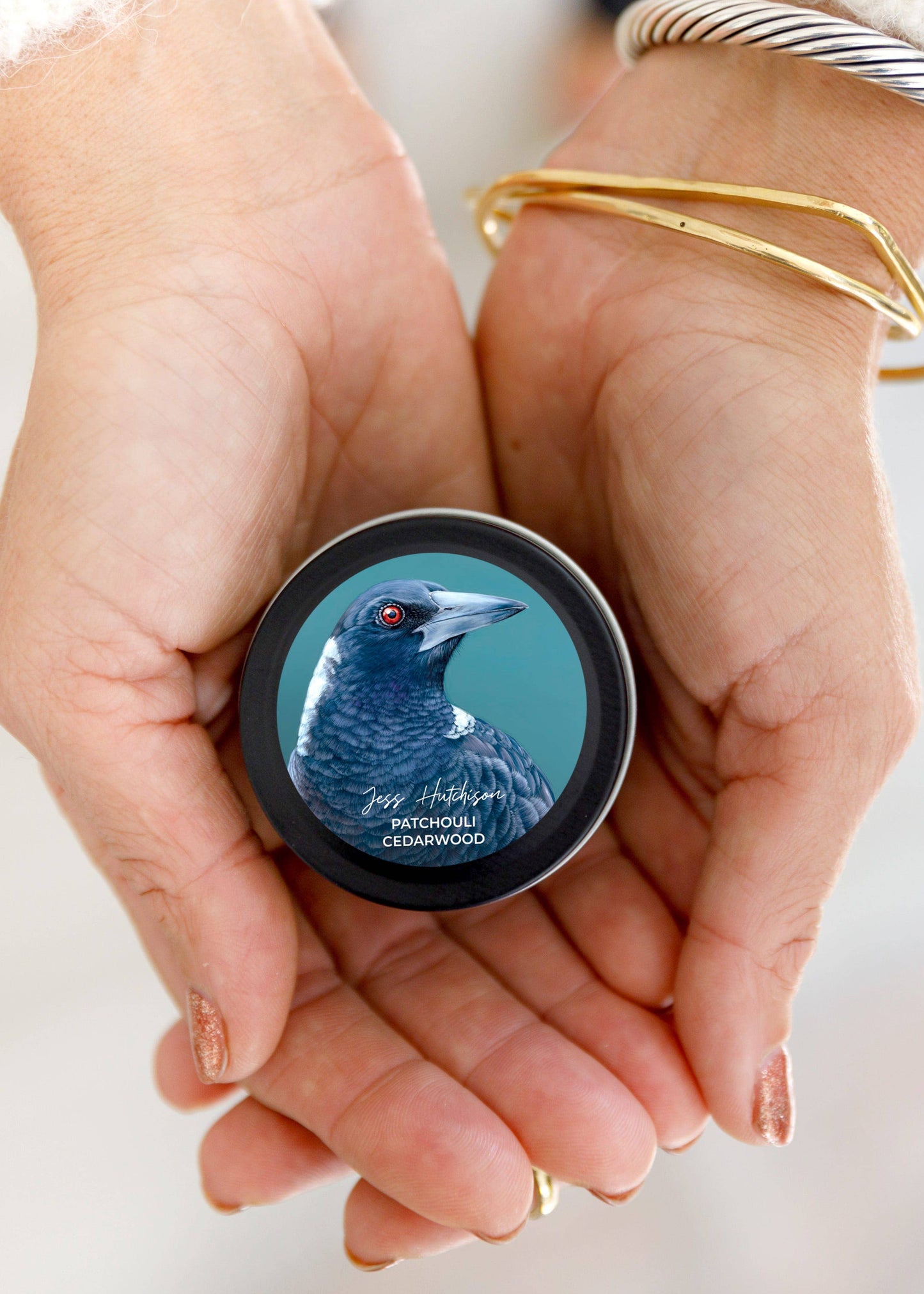 Aroma Pot - Australian artist soy candle mini tin | Patchouli Cedarwood | 15+hrs