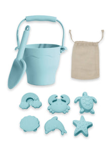 8pc Silicone Bucket Set - Light Blue
