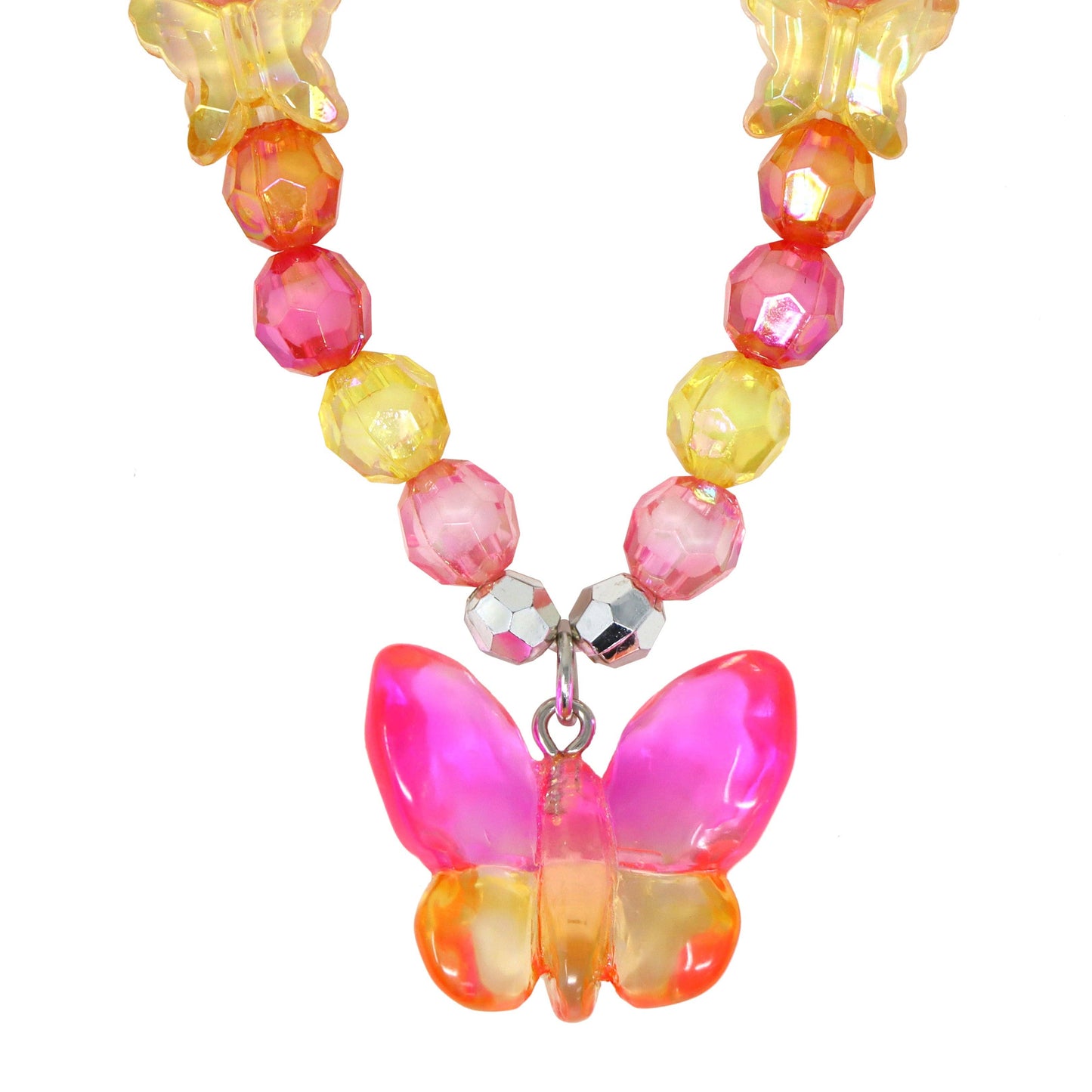 Pink Poppy - Rainbow Butterfly Nacklace