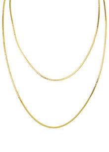 2 Layer Snake Chain Necklace - Gold