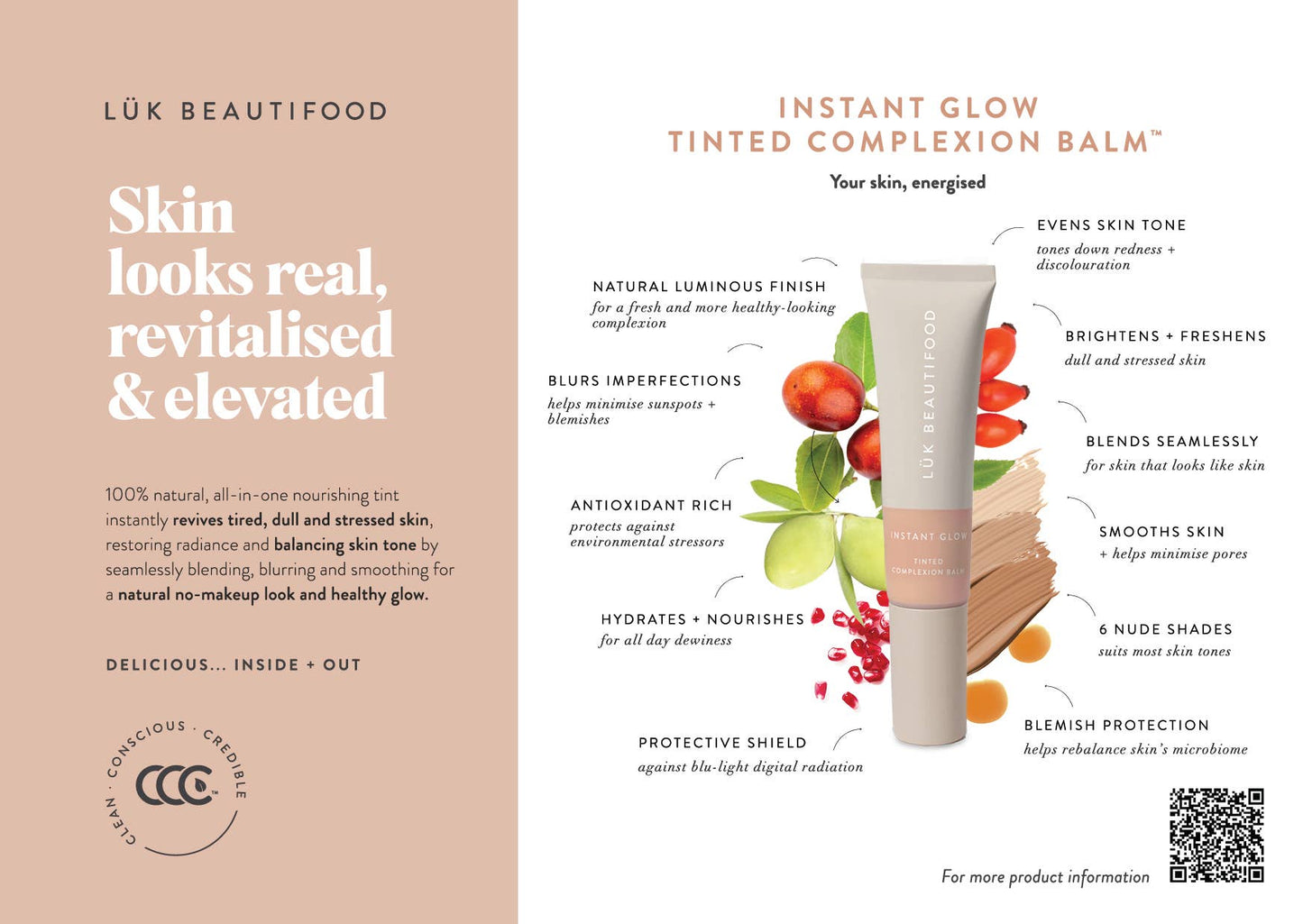 Luk Beautifood - NUDE 4 (Medium) - Instant Glow Tinted Complexion Balm 30ml