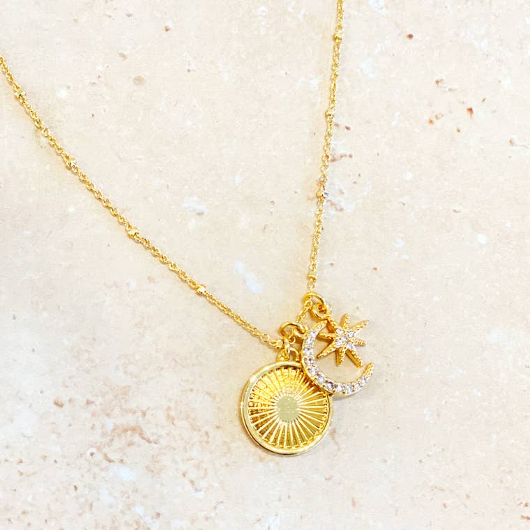 Gala 18K Gold Plated Charm Necklace