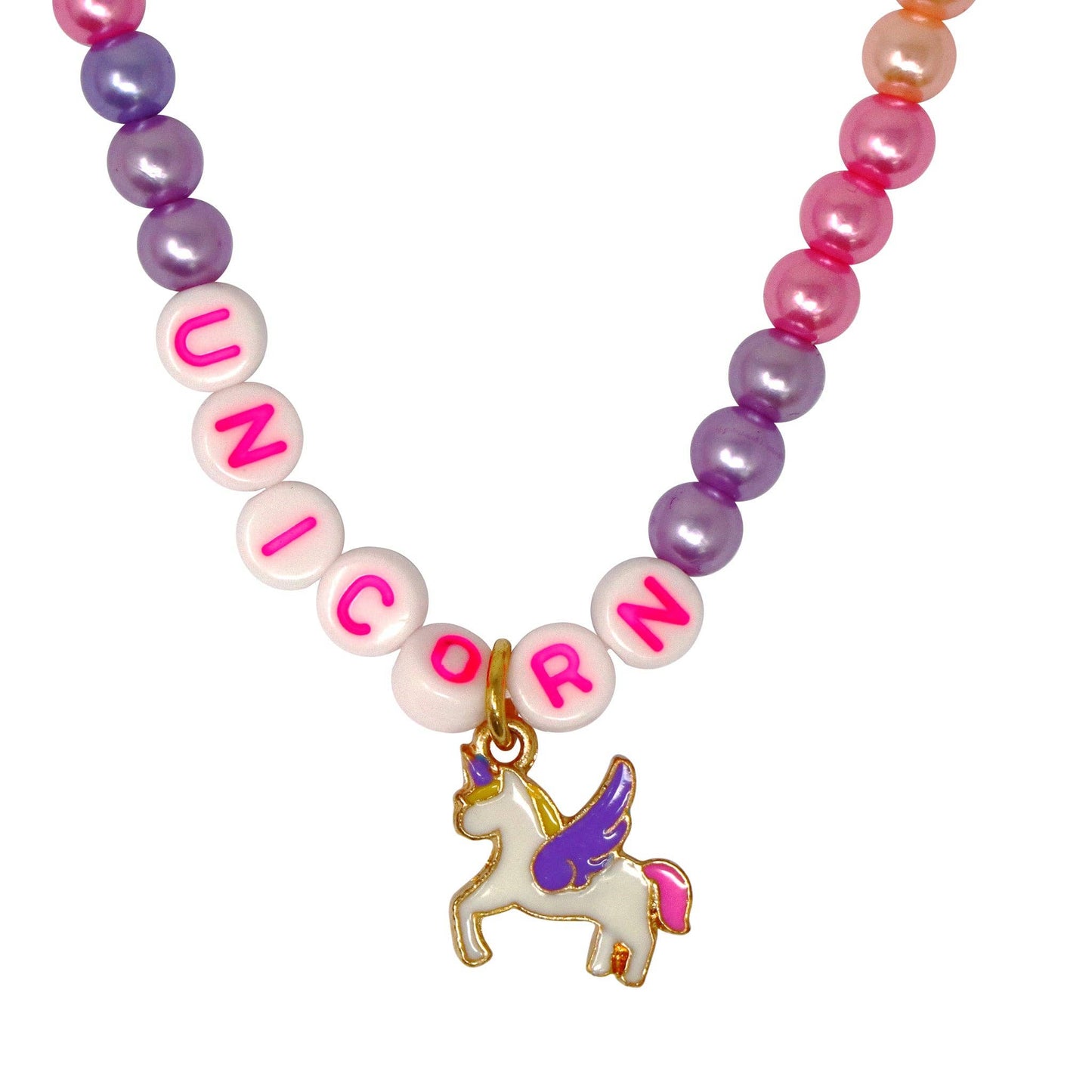 Pink Poppy - BFF Unicorn Rainbow Pearl Necklace Set - (Pack Size: 6)