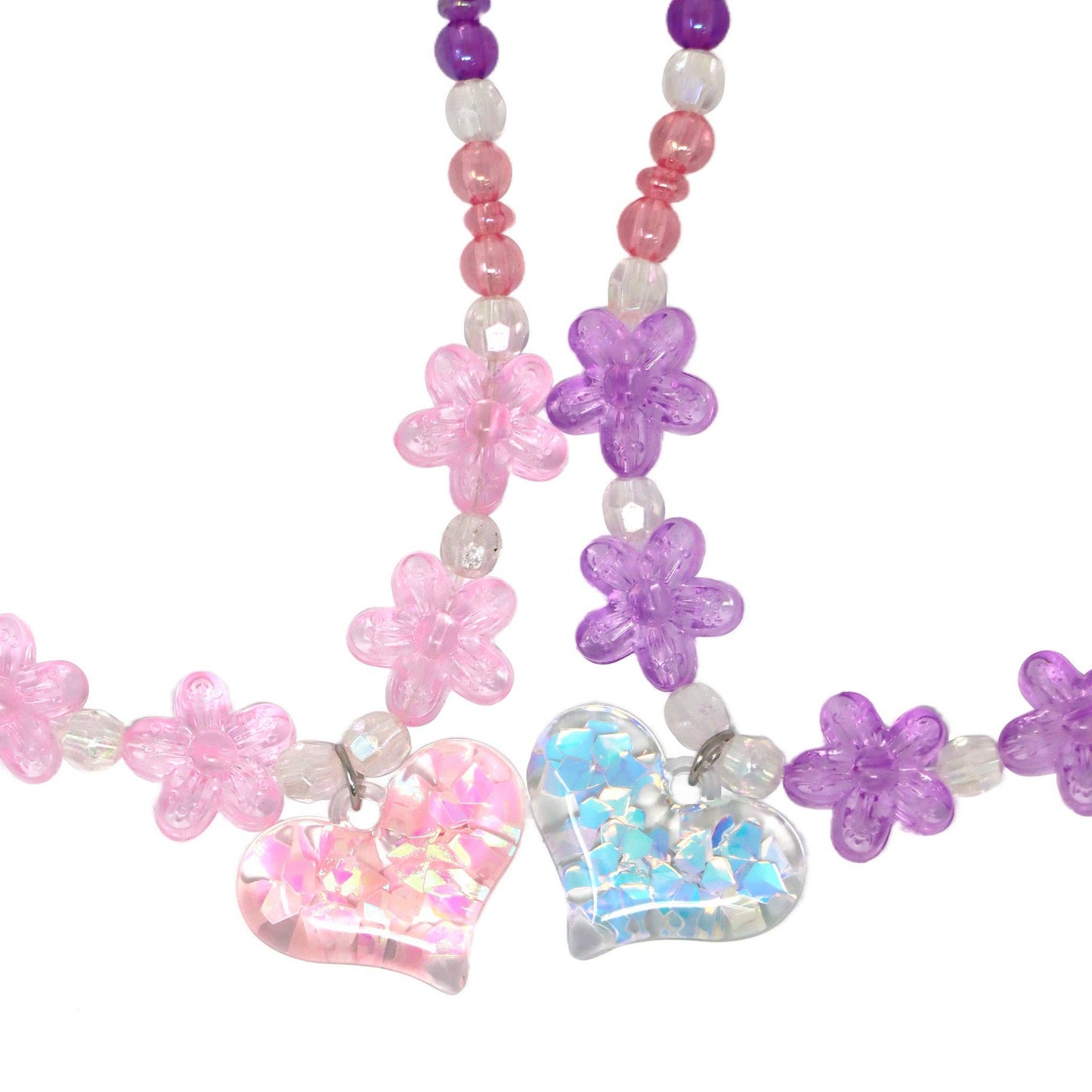 Pink Poppy - BFF Rainbow Heart Necklace Set