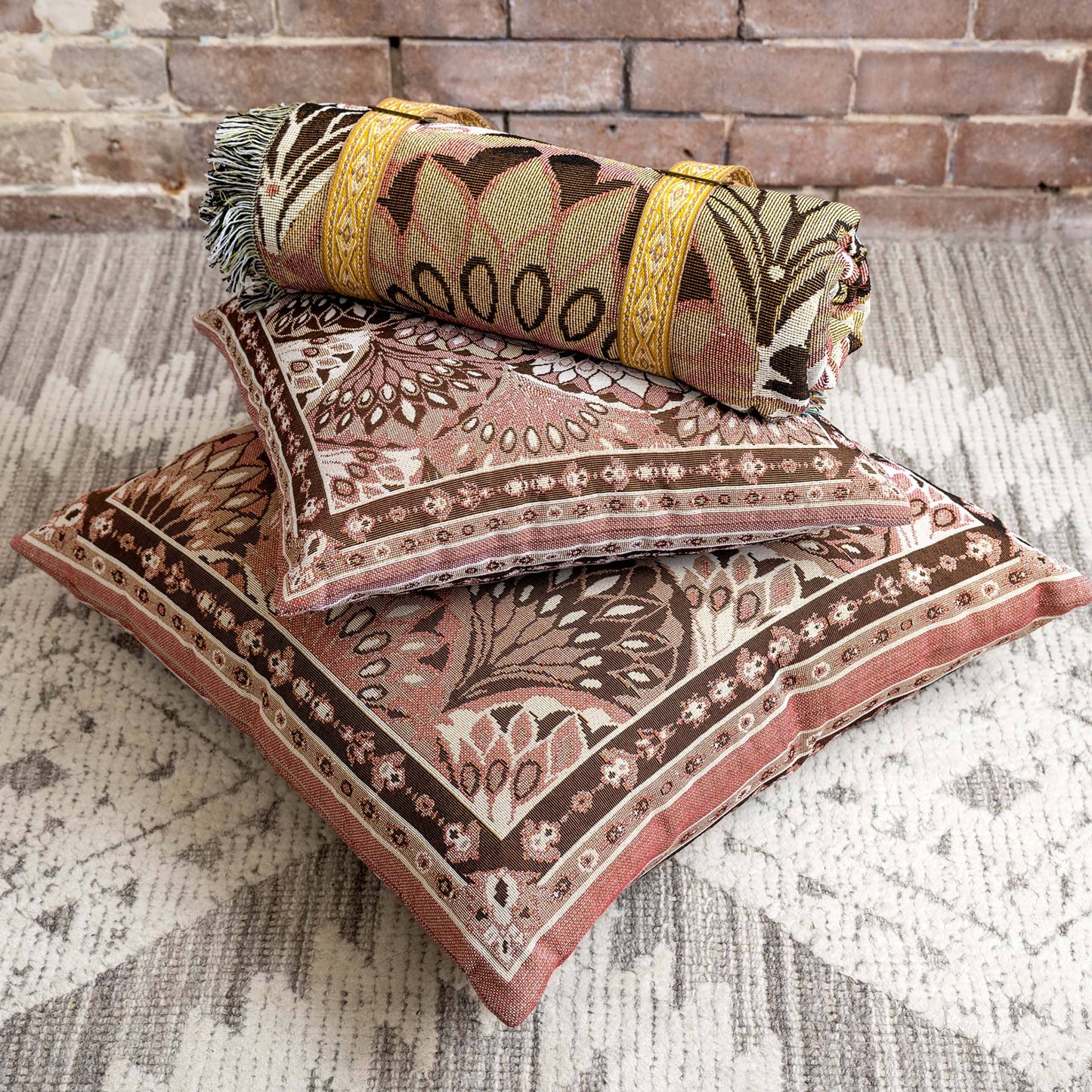 HENDEER - 'All My Loving' Woven Picnic Rug/Throw: Large 170x200cm