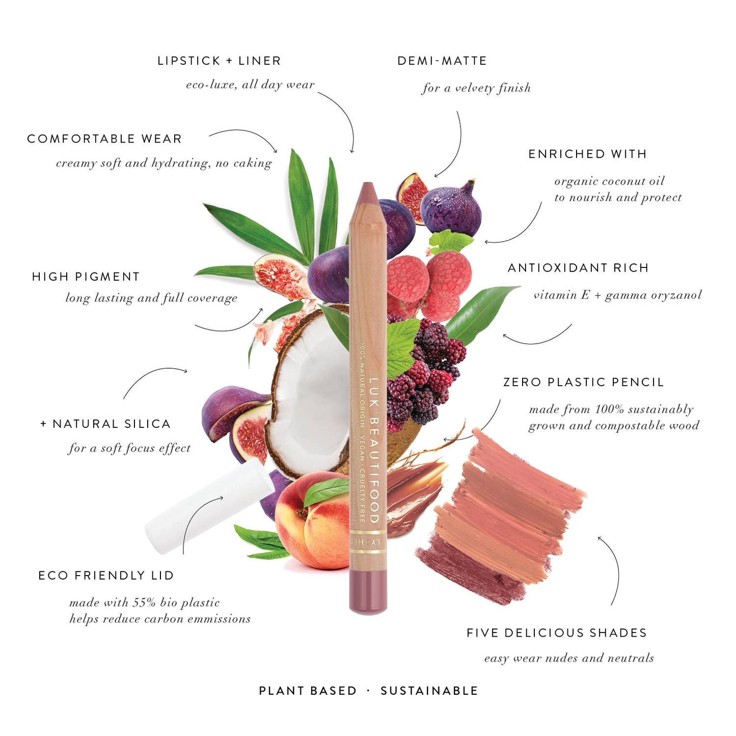 Luk Beautifood - Eco-luxe Lipstick Crayon in Caramel Kiss