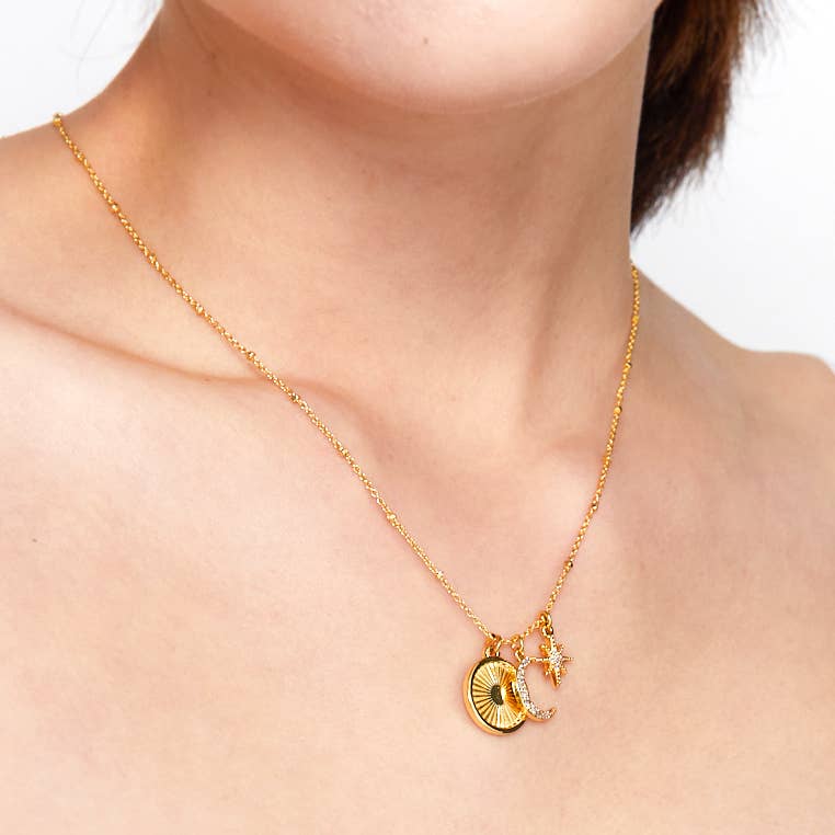 Gala 18K Gold Plated Charm Necklace