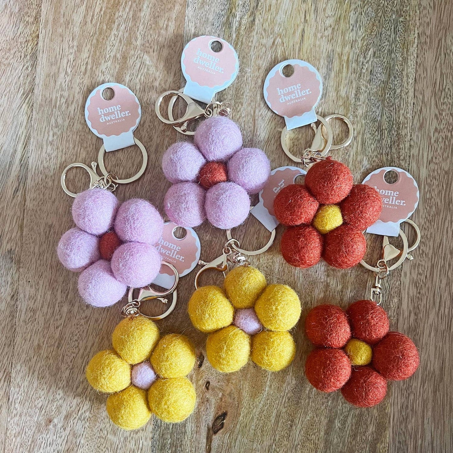 Home Dweller - Felt Flower Keychain Charm