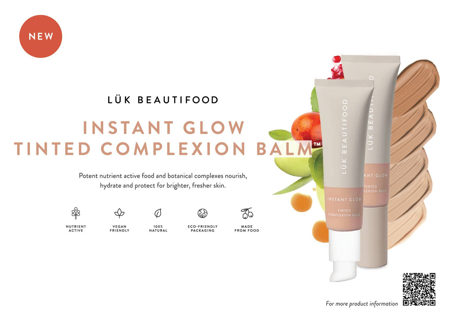 Luk Beautifood - NUDE 4 (Medium) - Instant Glow Tinted Complexion Balm 30ml