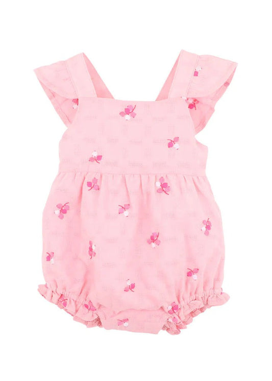 Summer Vacay Embroidered Overall - Pink