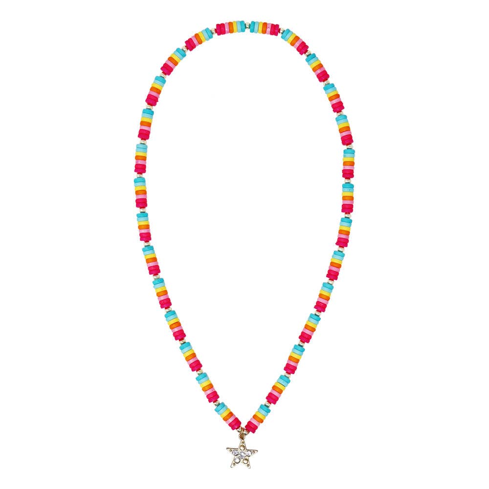 Pink Poppy - Rainbow Star Sparkle Necklace