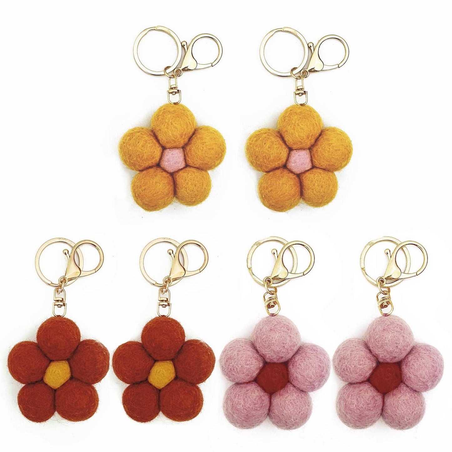 Home Dweller - Felt Flower Keychain Charm