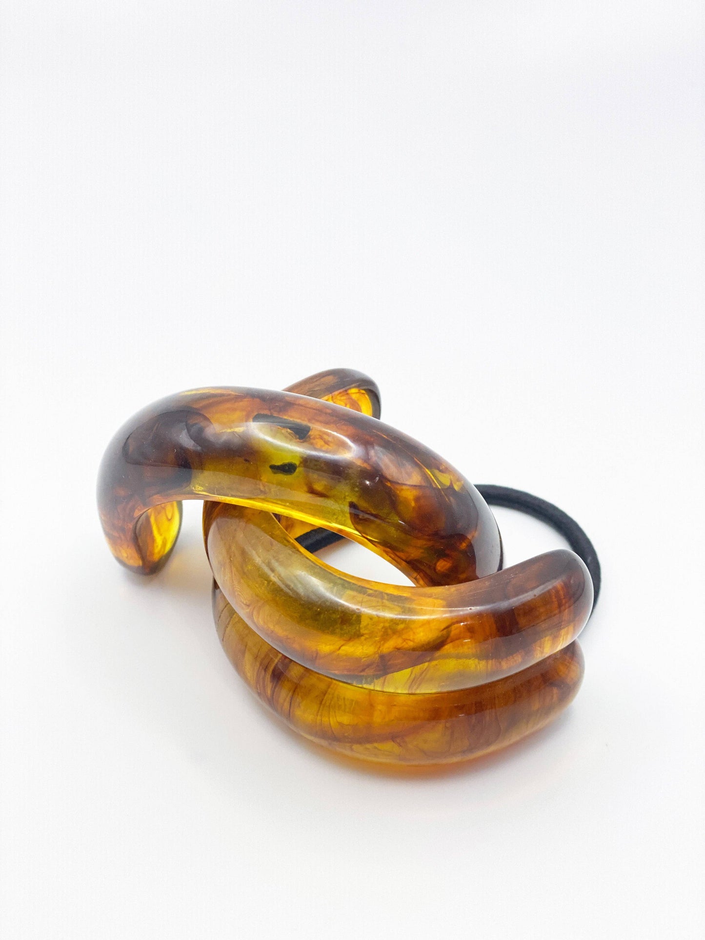 Double Crescent Hair Cuff Tie - Tortoise