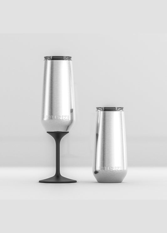 Huski Champagne Flute - Brushed Stainless