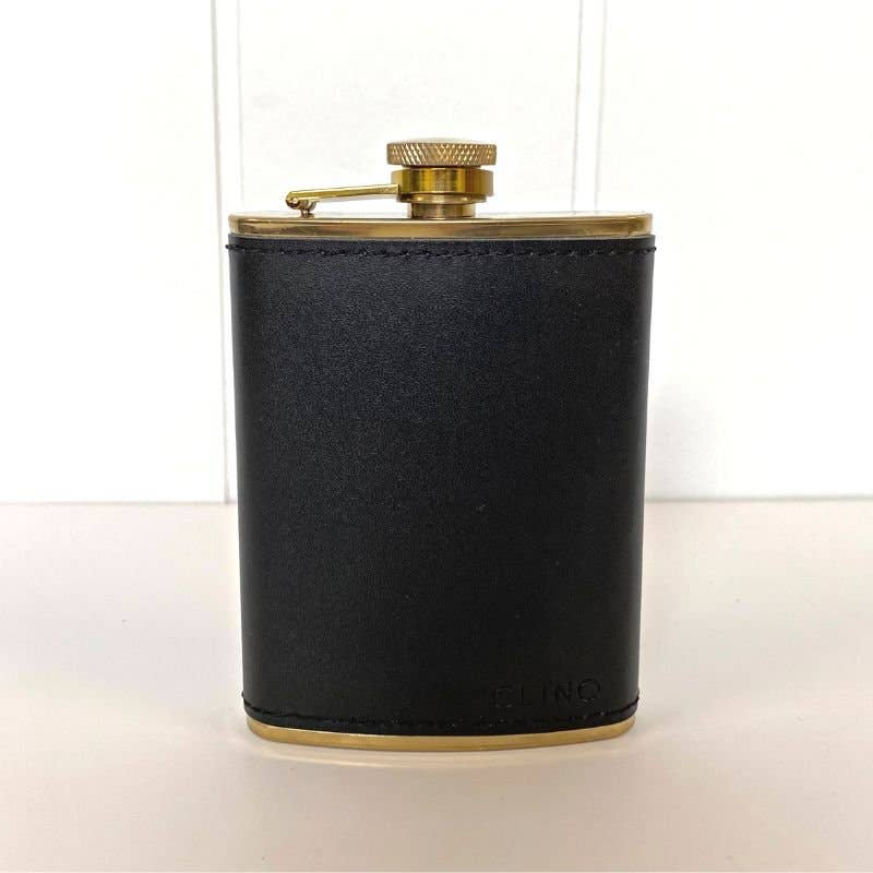CLINQ - Brass and Leather Hip Flask