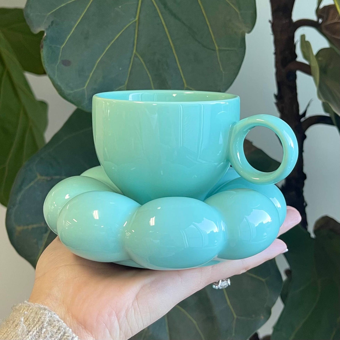 Lottie Mug and Saucer- Blue