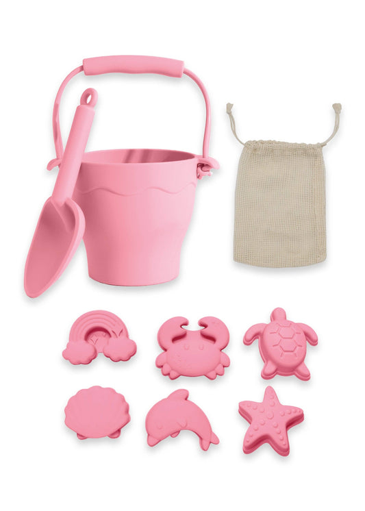 8pc Silicone Bucket Set - Light Pink