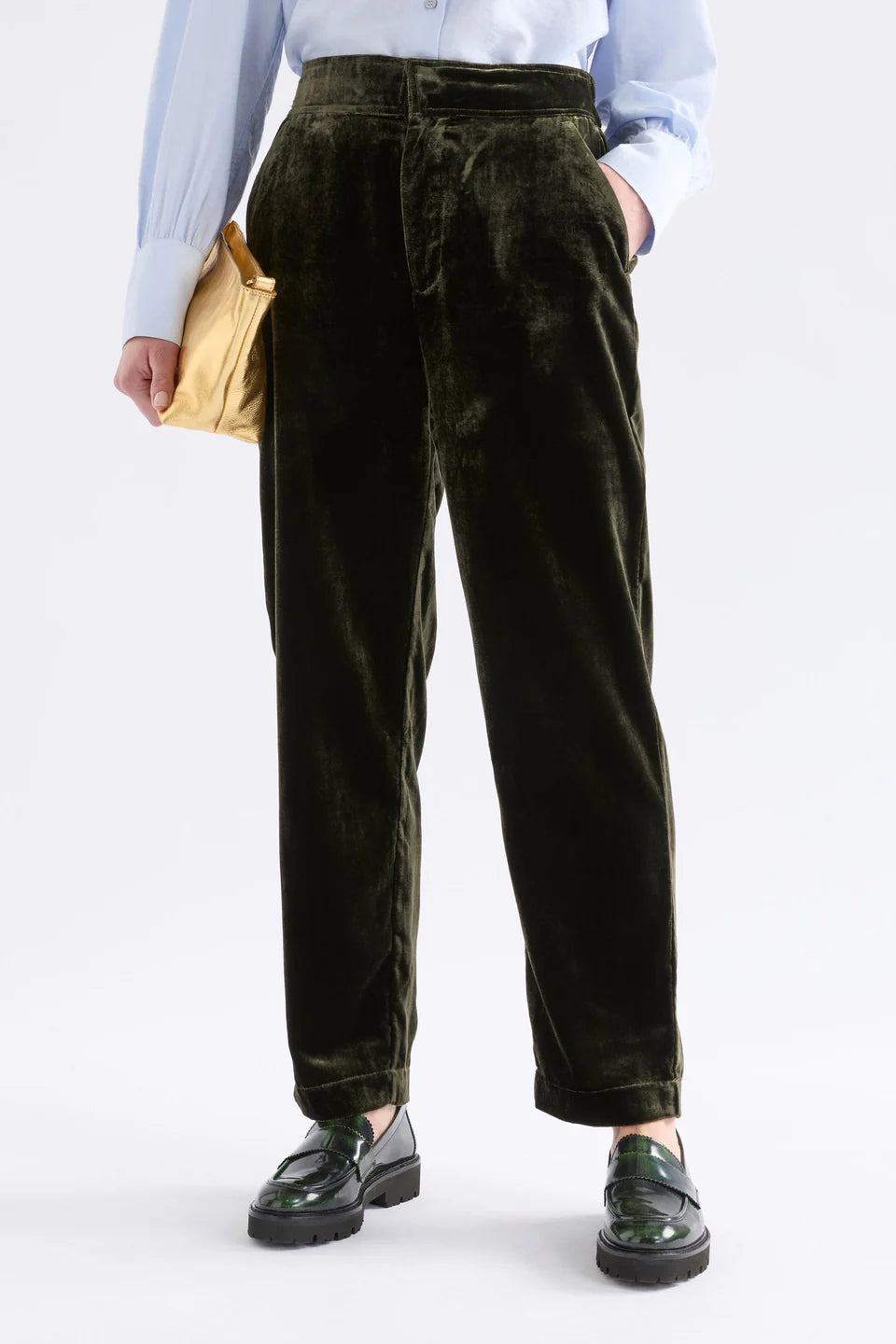 Suuri Velevt Pant - Deep Olive