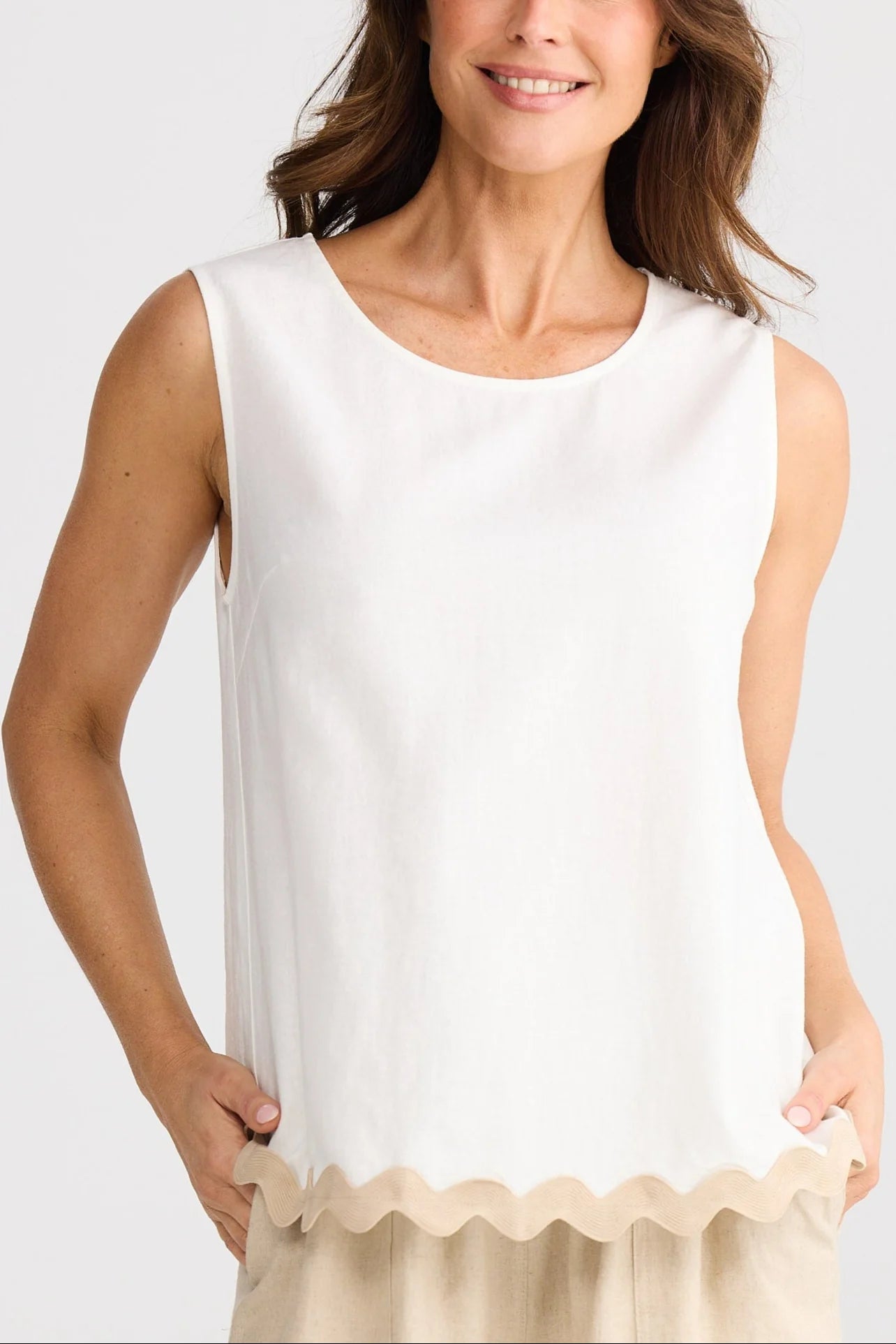 Izzy Ric Rac Top - Off White