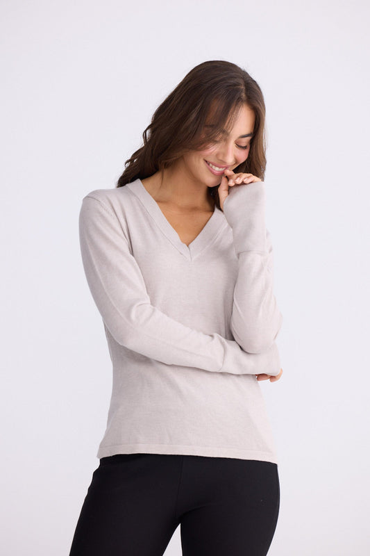 Cassian LS Knit Top - Dove