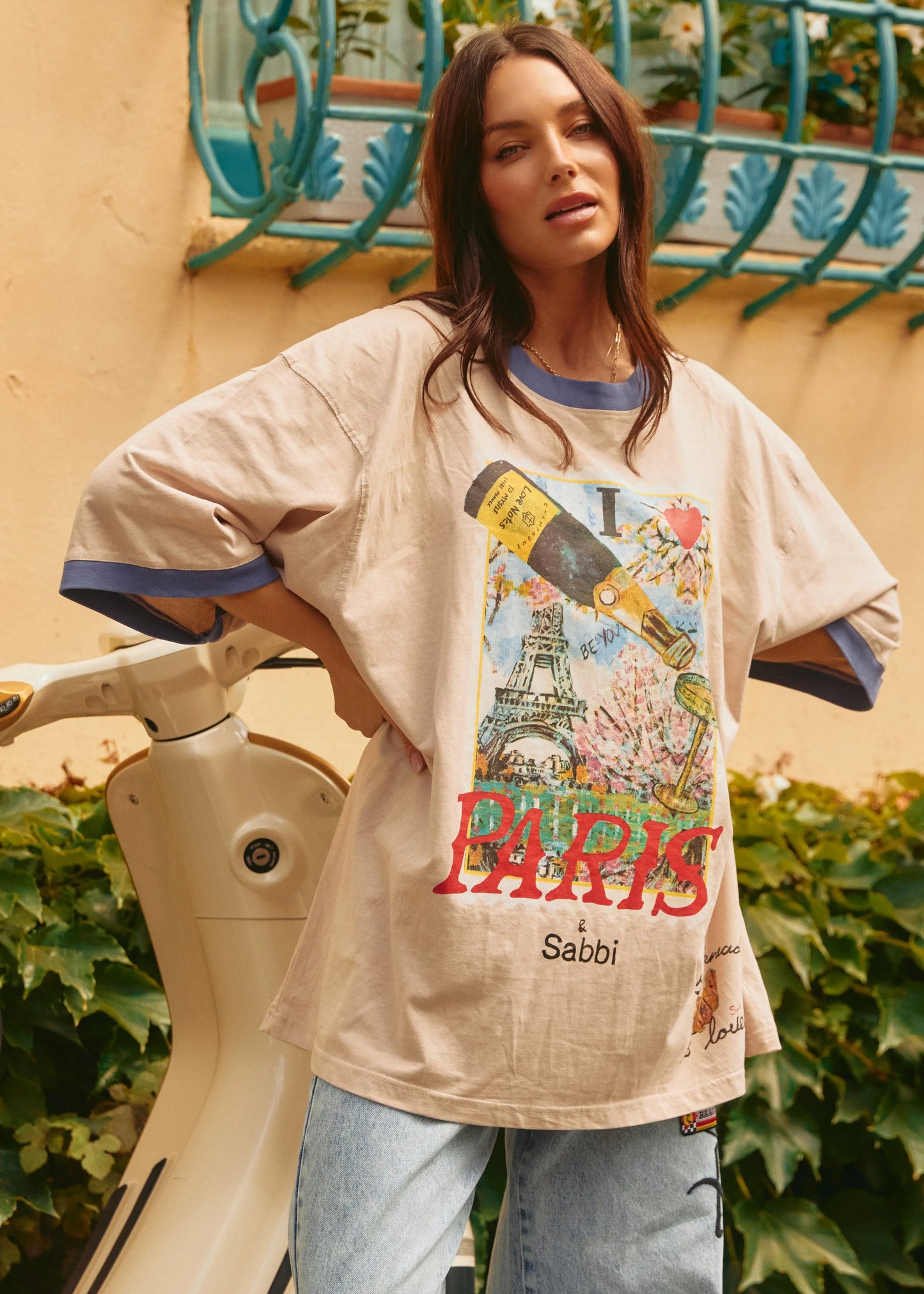 The Paris Love Notes Tee - Cream