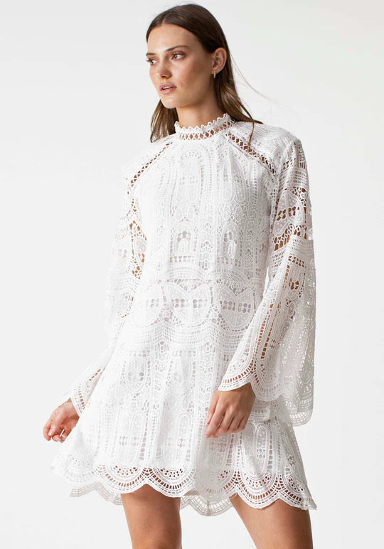 Dutiful Lace Dress - White