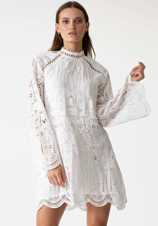 Dutiful Lace Dress - White