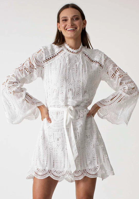 Dutiful Lace Dress - White