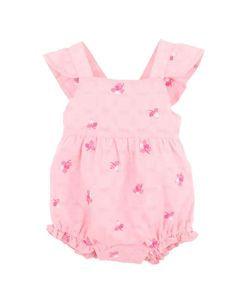 Summer Vacay Embroidered Overall - Pink