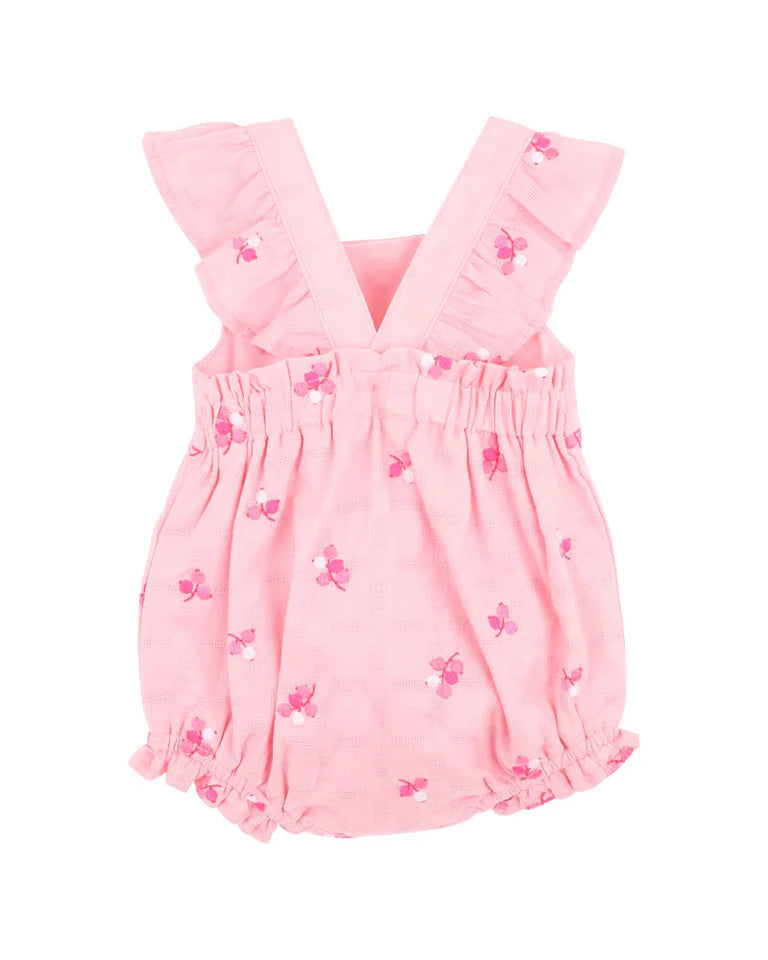 Summer Vacay Embroidered Overall - Pink
