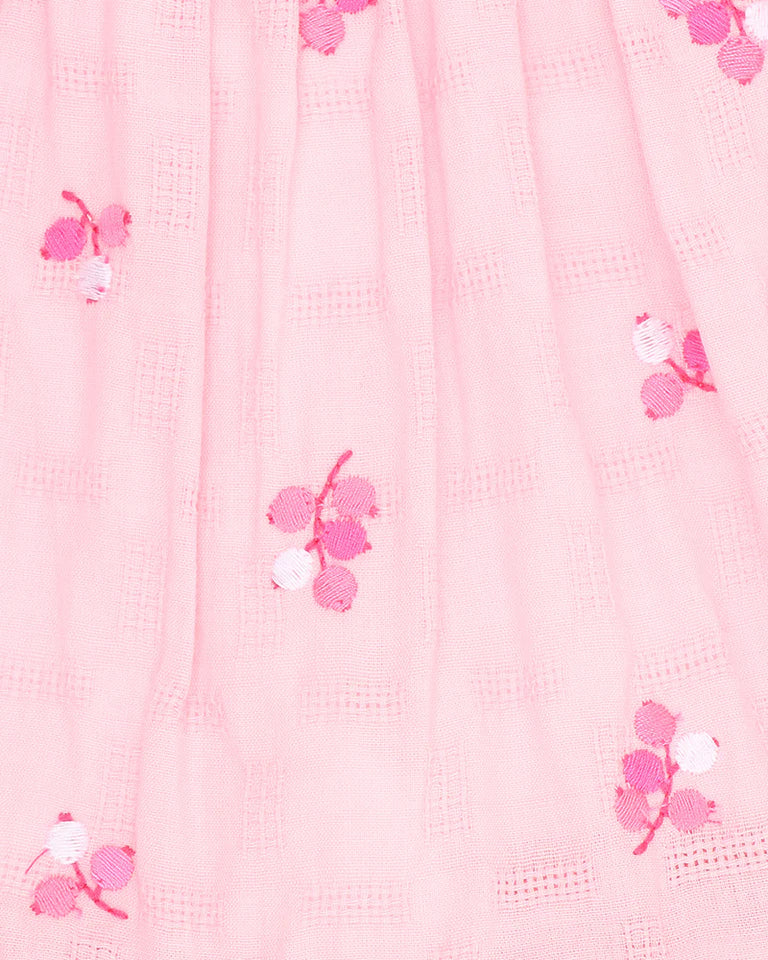 Summer Vacay Embroidered Overall - Pink