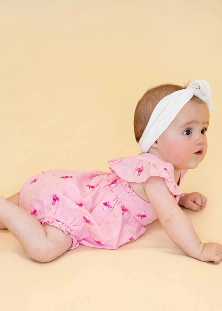 Summer Vacay Embroidered Overall - Pink